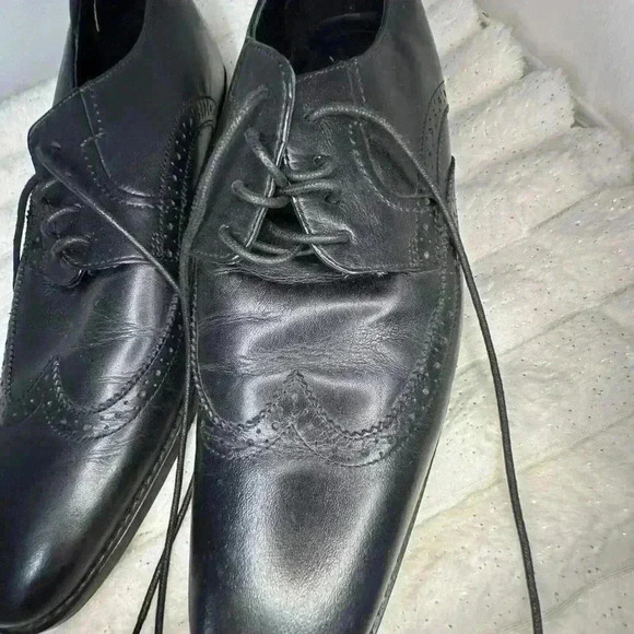 Rockport Adiprene By Adidas Mens Oxford Shoes Black Leather Wingtip Men’s 9.5 - Picture 7 of 15